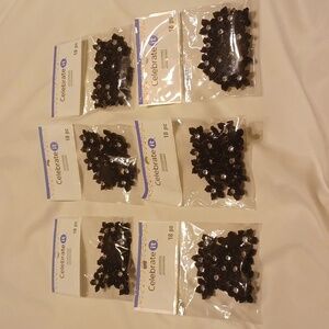 6 nwt packages black ribbon type flowers